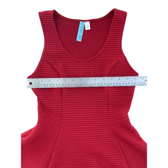 Dina Be Womens Red Sleeveless Textured Fit & Flare Dress Size XS - Picture 6 of 11